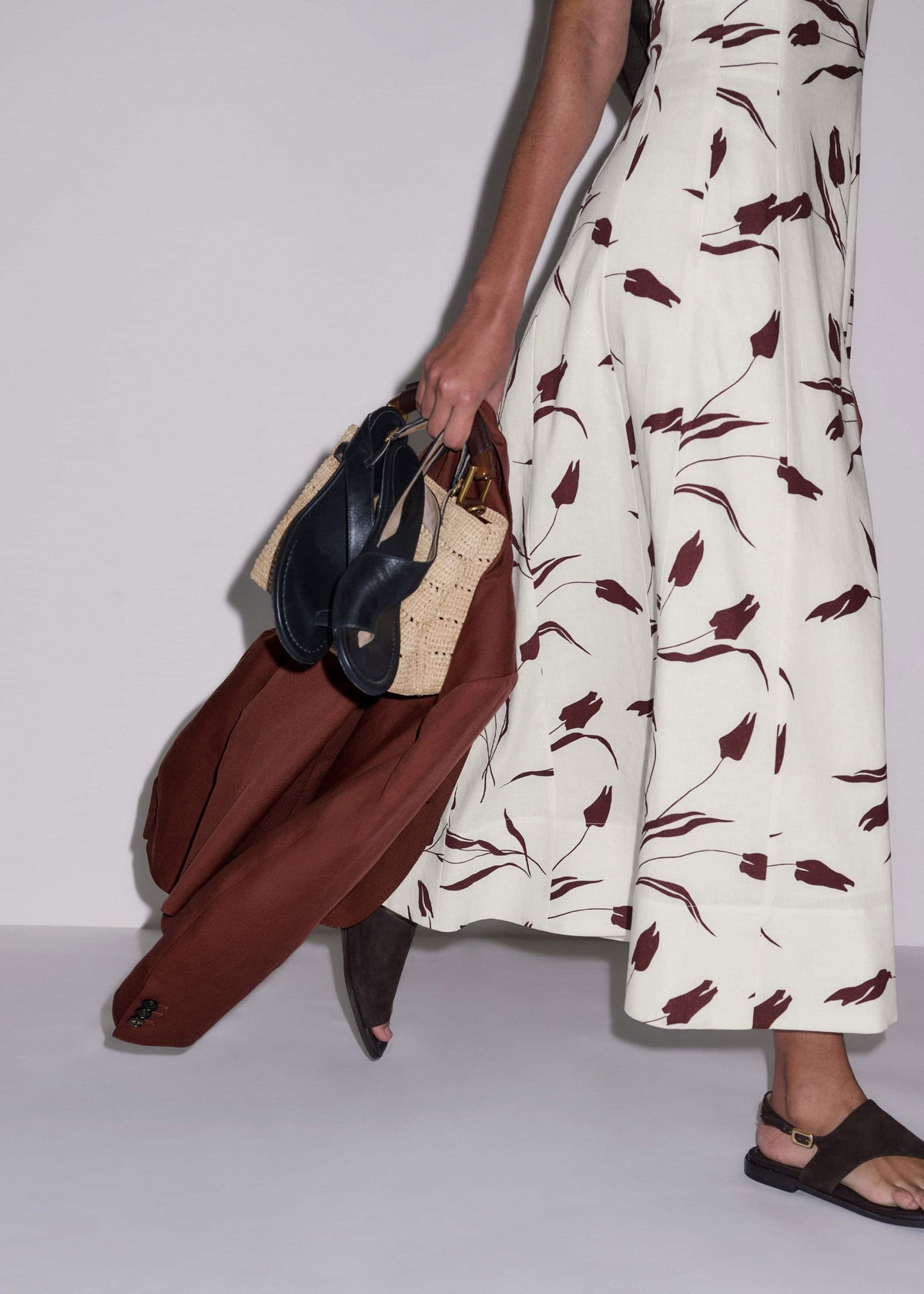 Cream Crease-Less Linen Fit + Flare Maxi Dress | ME+EM Clothing