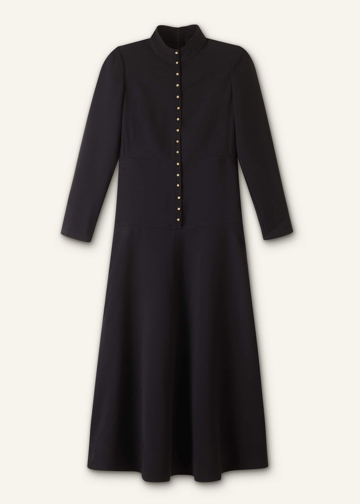 Black A-Line Feature Button Maxi Dress | ME+EM Clothing
