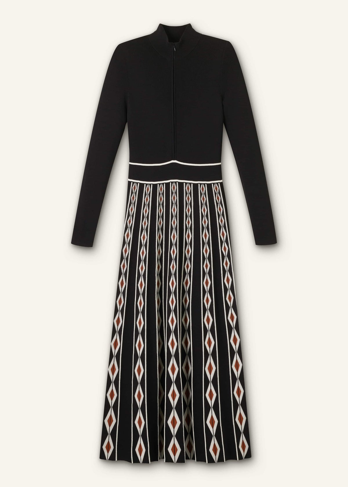 Black Jacquard Half Zip Maxi Dress | ME+EM Clothing