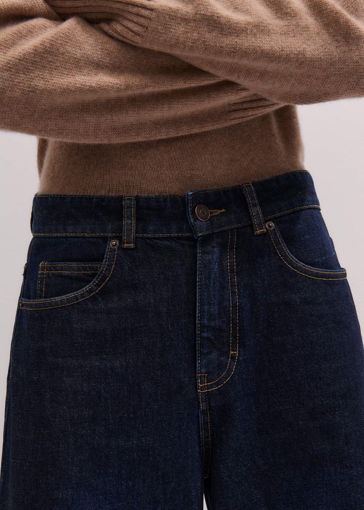 Dark Blue Rinse Wash Ultimate Wide-Leg Jean | ME+EM Clothing