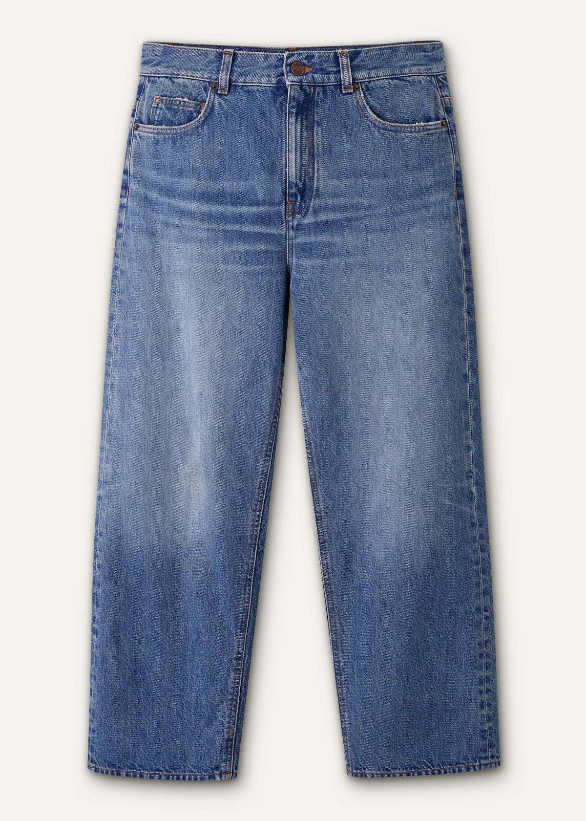 Light Blue Relaxed Straight Crop Jean | ME+EM Clothing