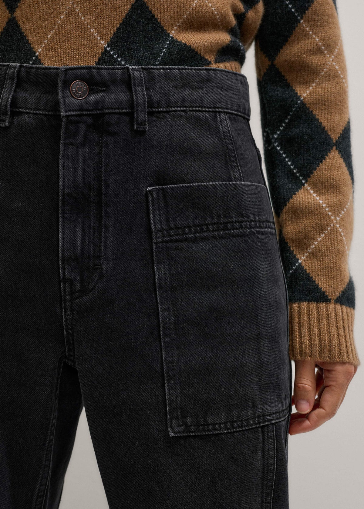 Black Patch Pocket Engineered Jean | ME+EM Clothing