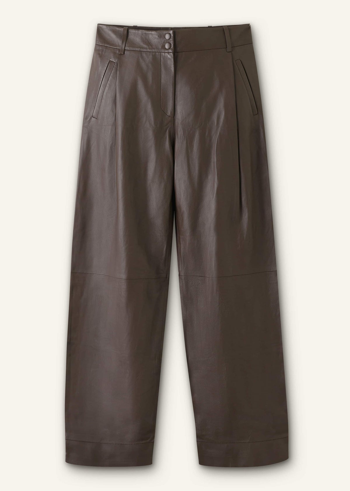 Brown Leather Clever Tapered Pant | ME+EM Clothing