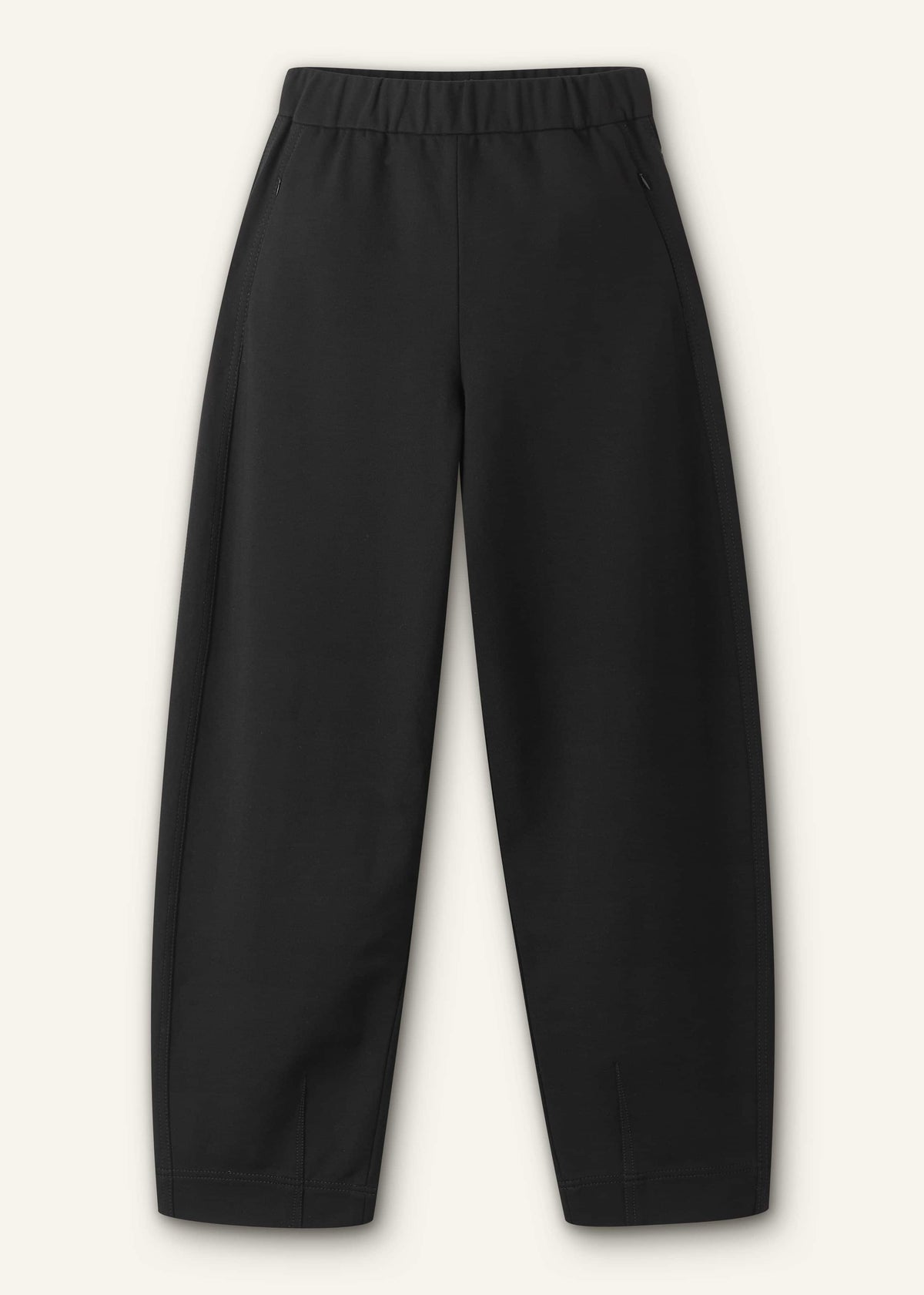 Black Luxe Travel Tailoring Barrel-Leg Pant | ME+EM Clothing