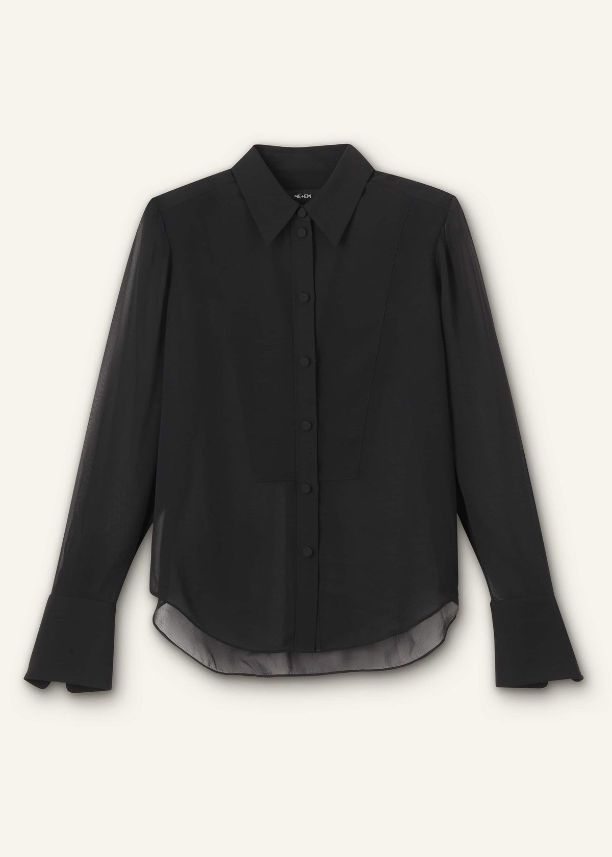 Black Sheer Silk Evening Blouse | ME+EM Clothing