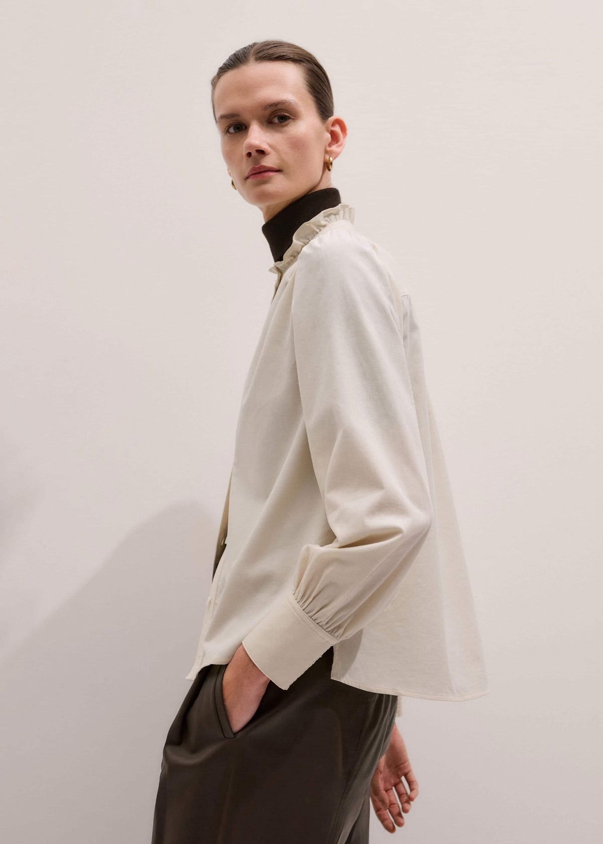 Cream Super Soft Micro Cord Blouse | ME+EM Clothing