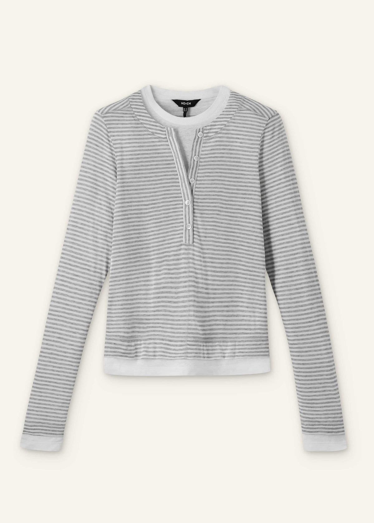 Gray Double-Layer Look Long Sleeve Top | ME+EM Clothing