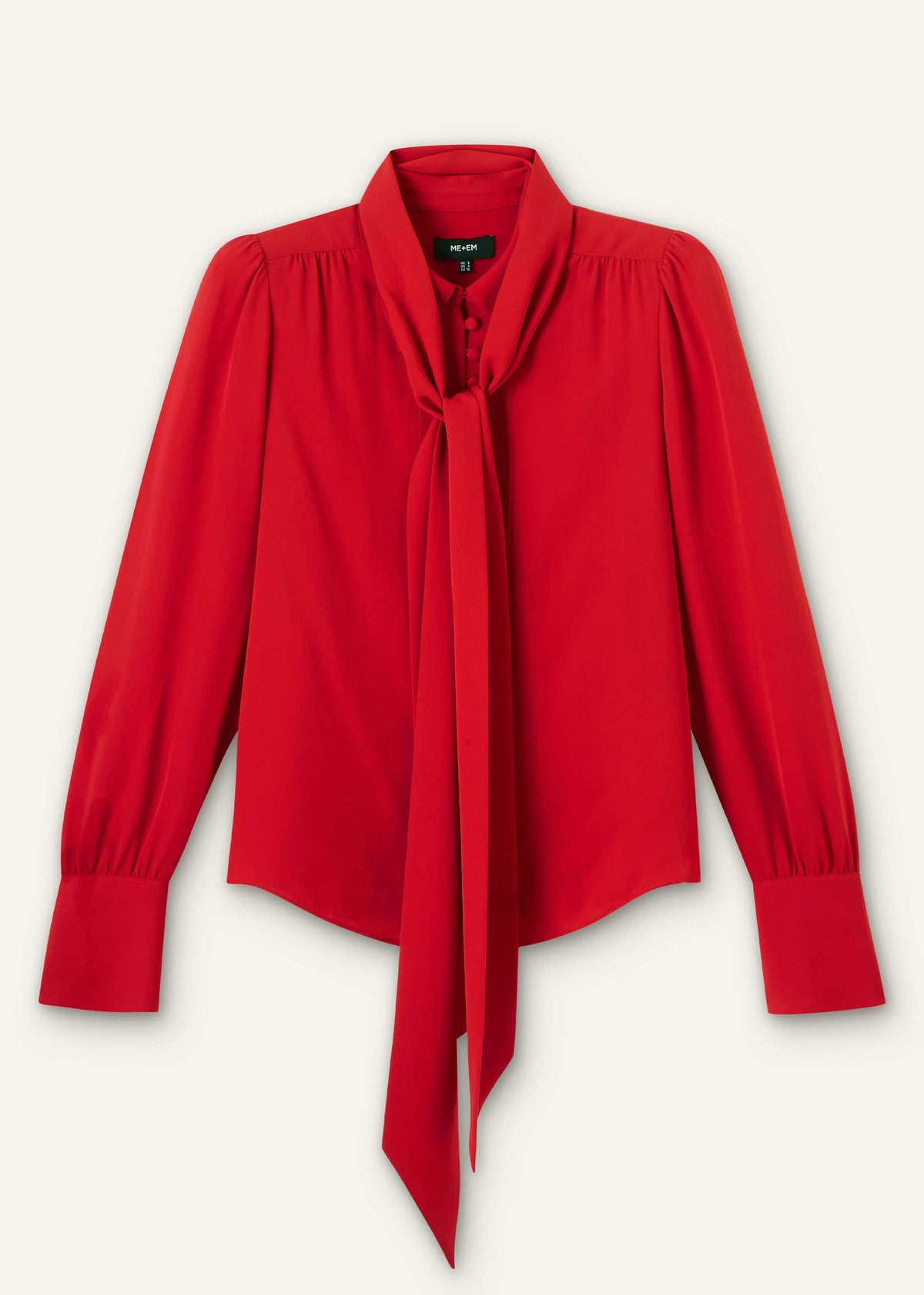 Red Silk Button Layering Shirt + Tie | ME+EM Clothing