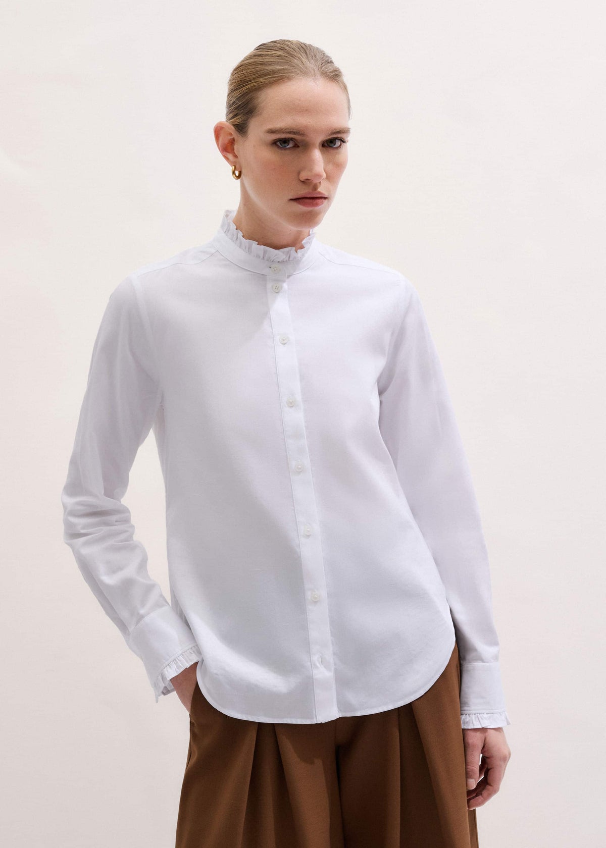 White Impossibly Soft Feminine Shirt | ME+EM Clothing