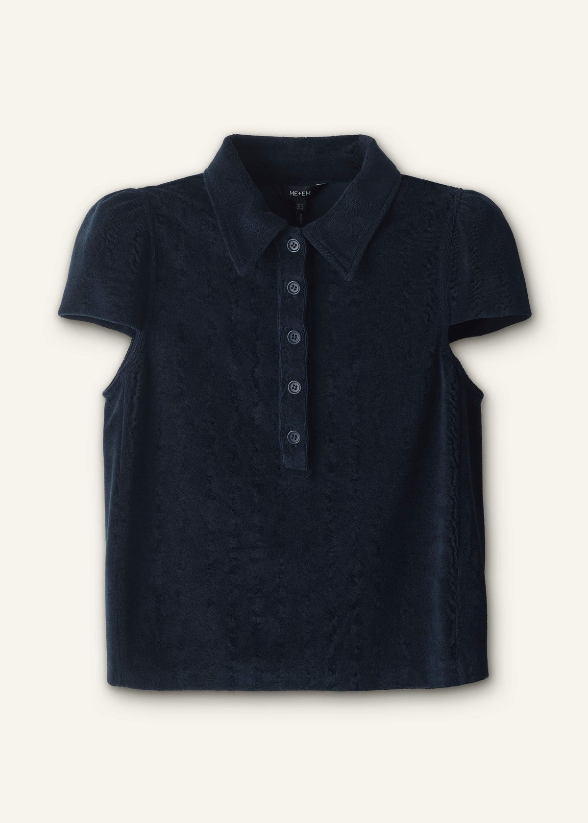 Navy Sporty Smart Polo Top | ME+EM Clothing