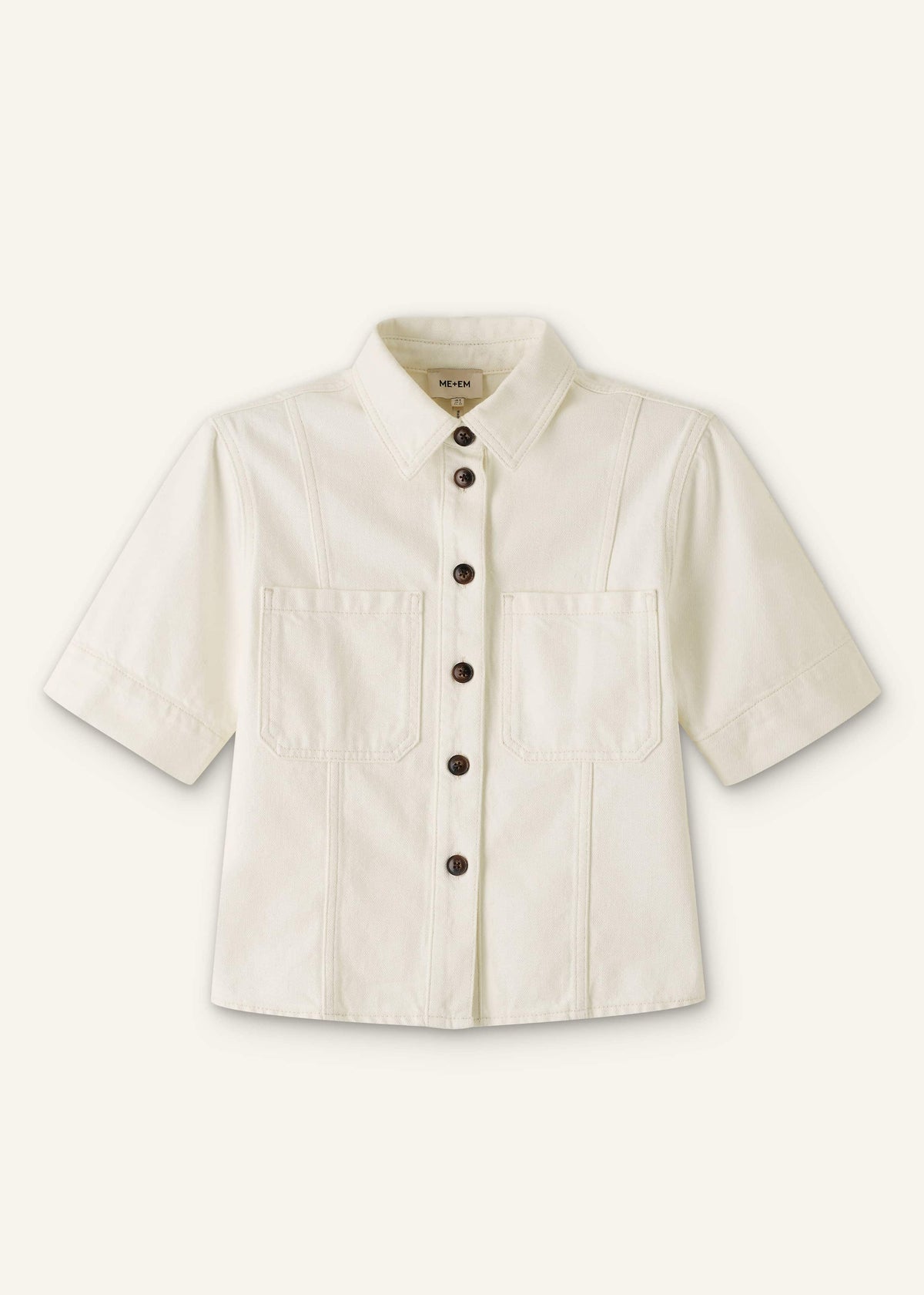 White Paneled Shirt | ME+EM Clothing