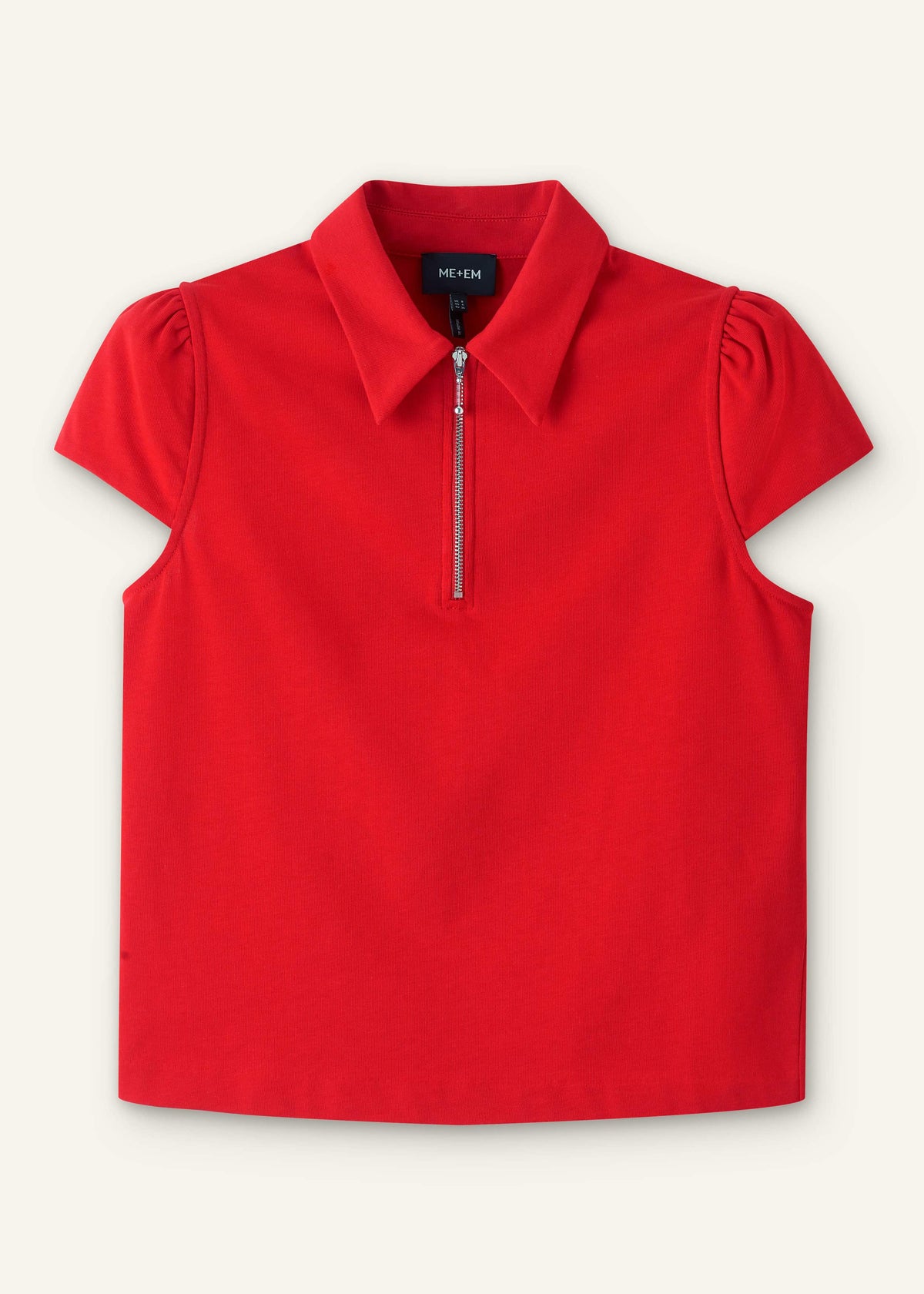 Red Cap Sleeve Polo Top | ME+EM Clothing