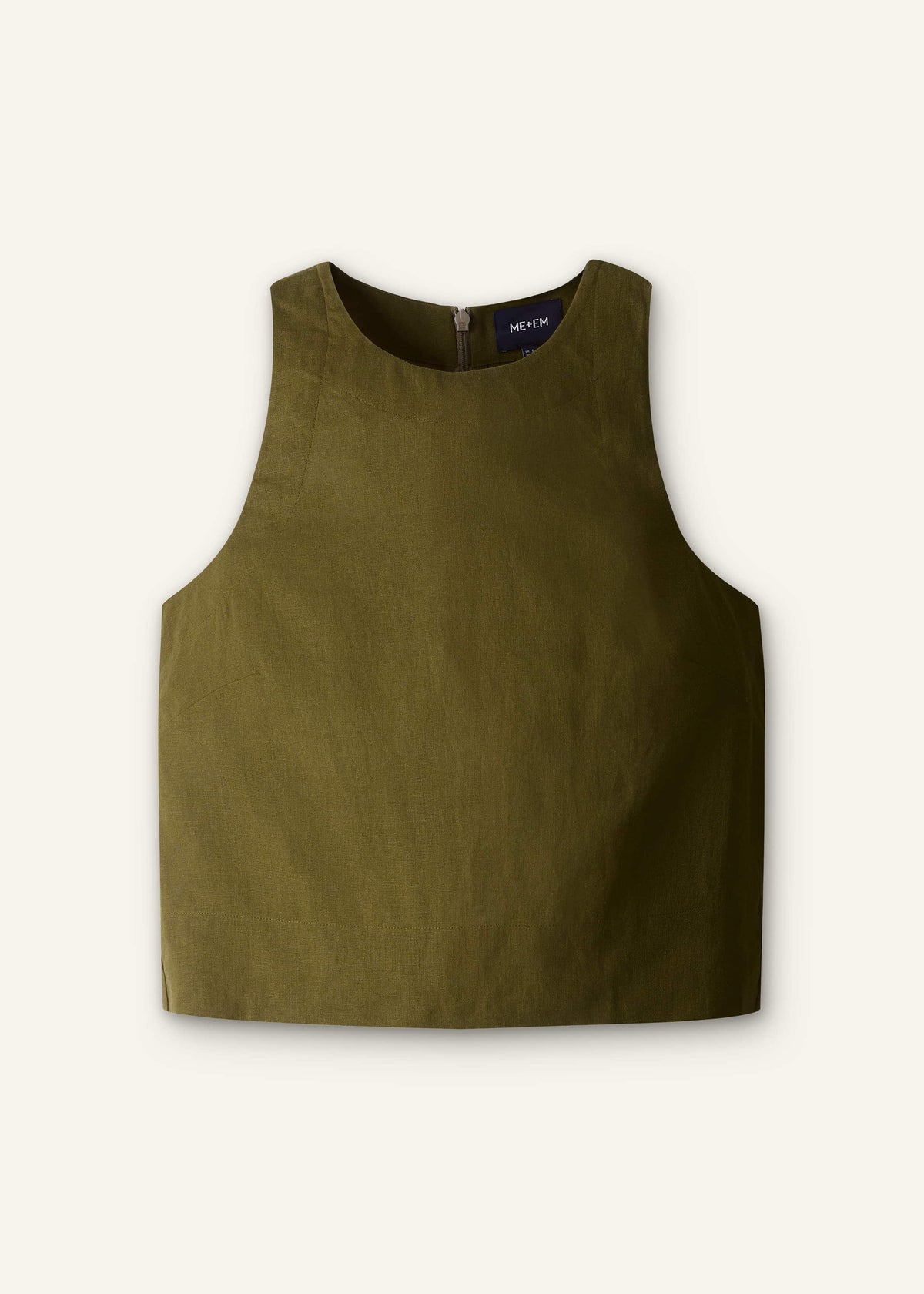 Olive Green Shell Crop Top | ME+EM Clothing