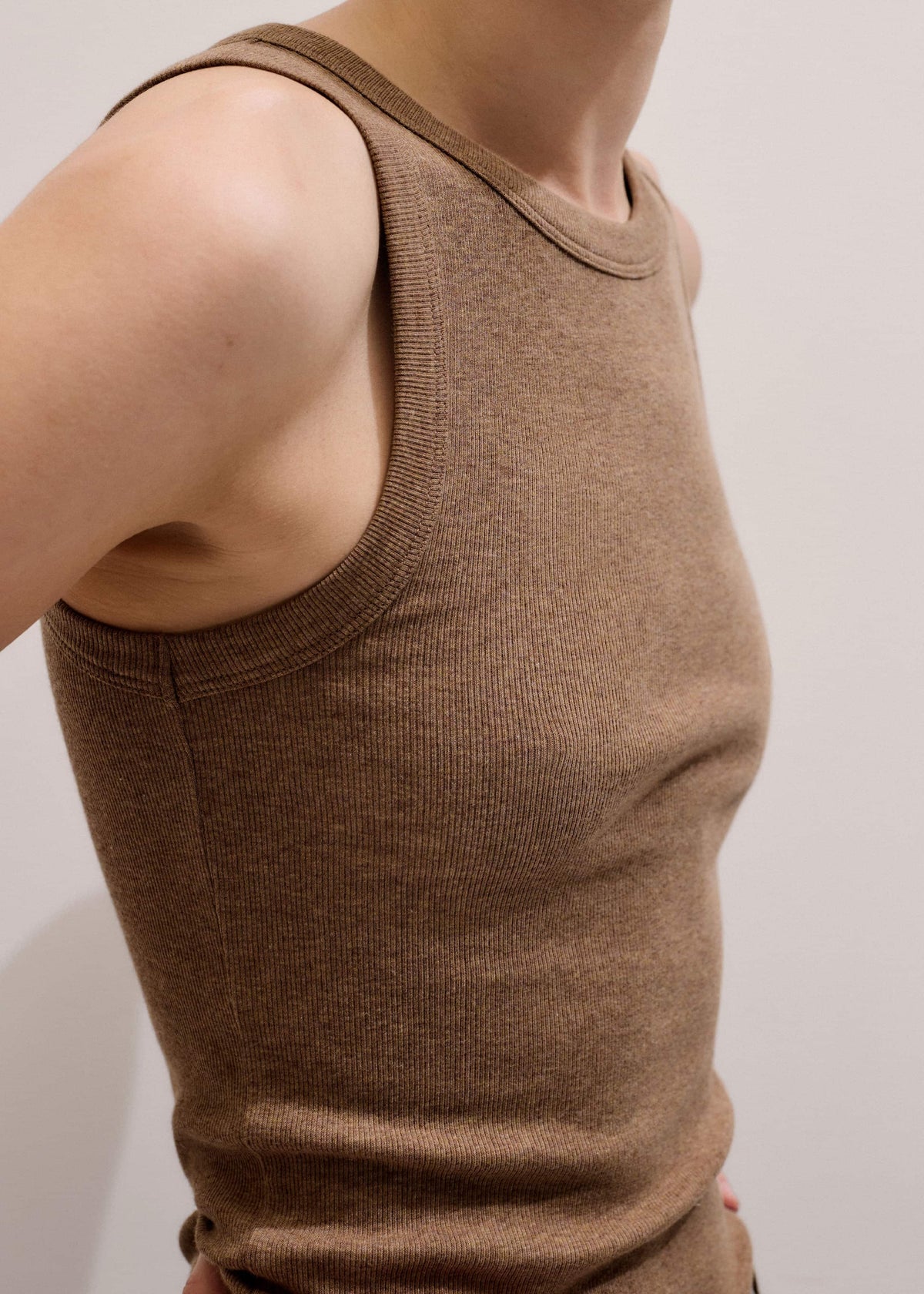 Camel Brown Ultimate Crew Neck Tank | ME+EM Clothing