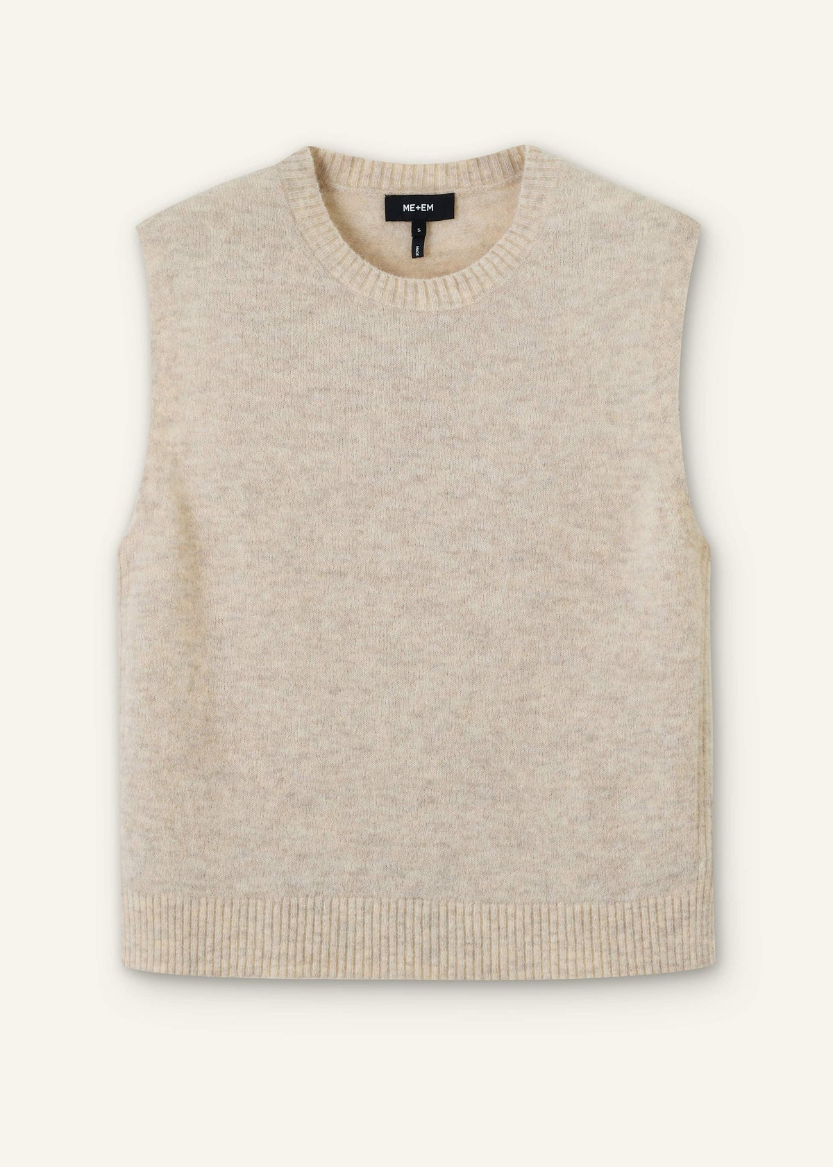 Cream Alpaca Blend Straight Knit Vest | ME+EM Clothing