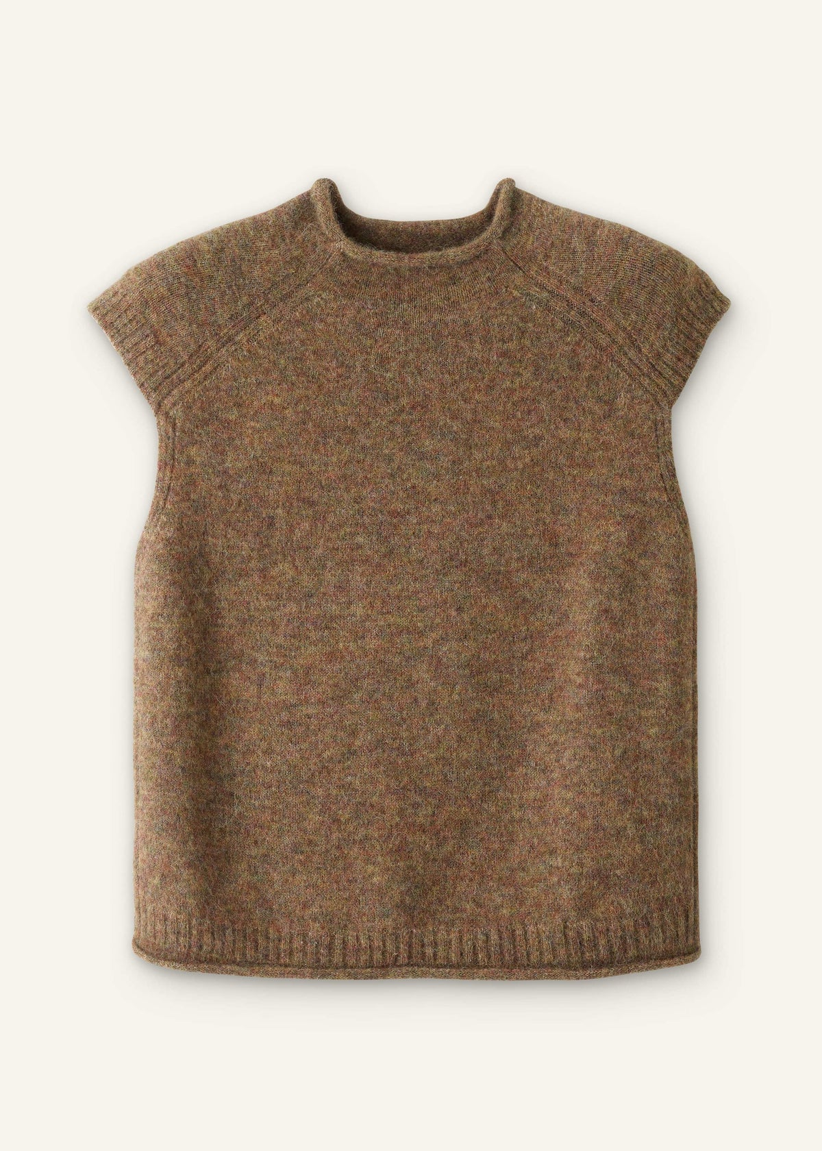 Brown Roll Trim Straight Layering Sweater Vest | ME+EM Clothing