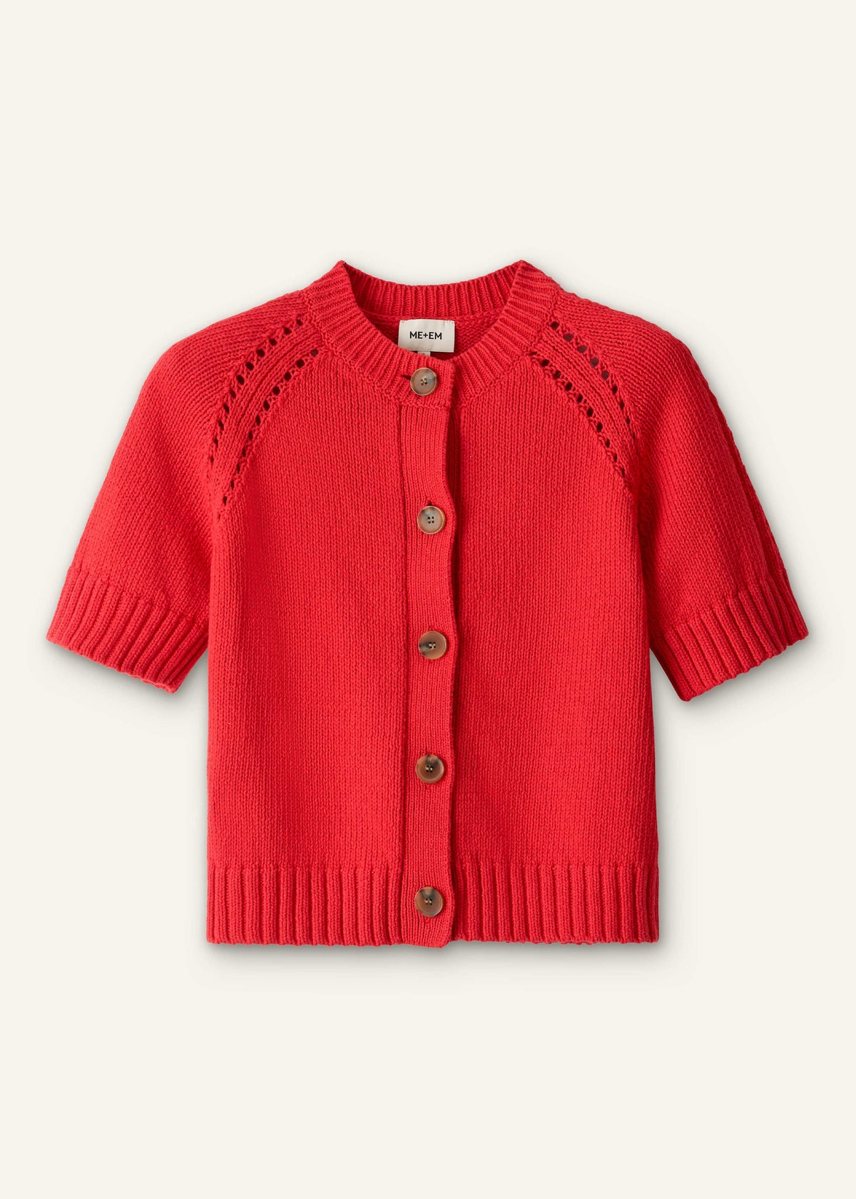 Red Short Sleeve Cardigan | ME+EM Clothing