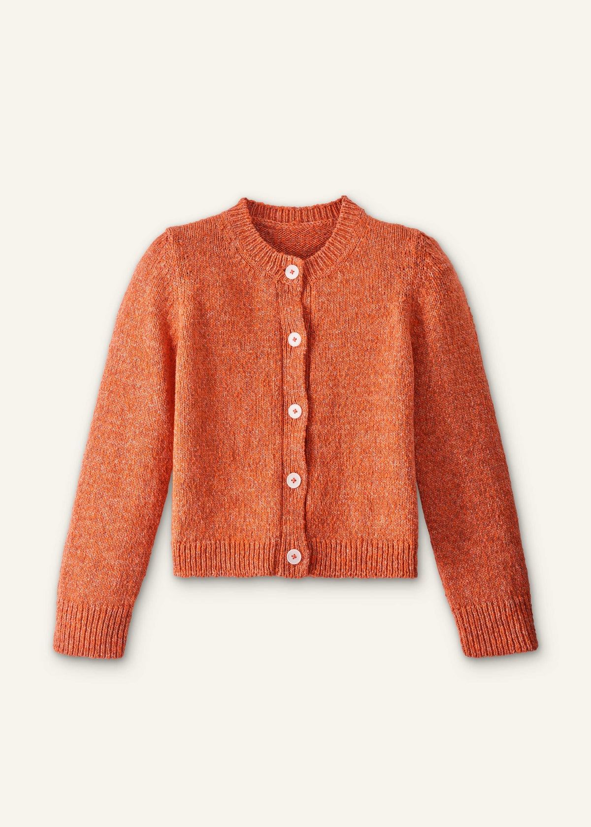 Orange Relaxed Crew Cardigan | ME+EM Clothing