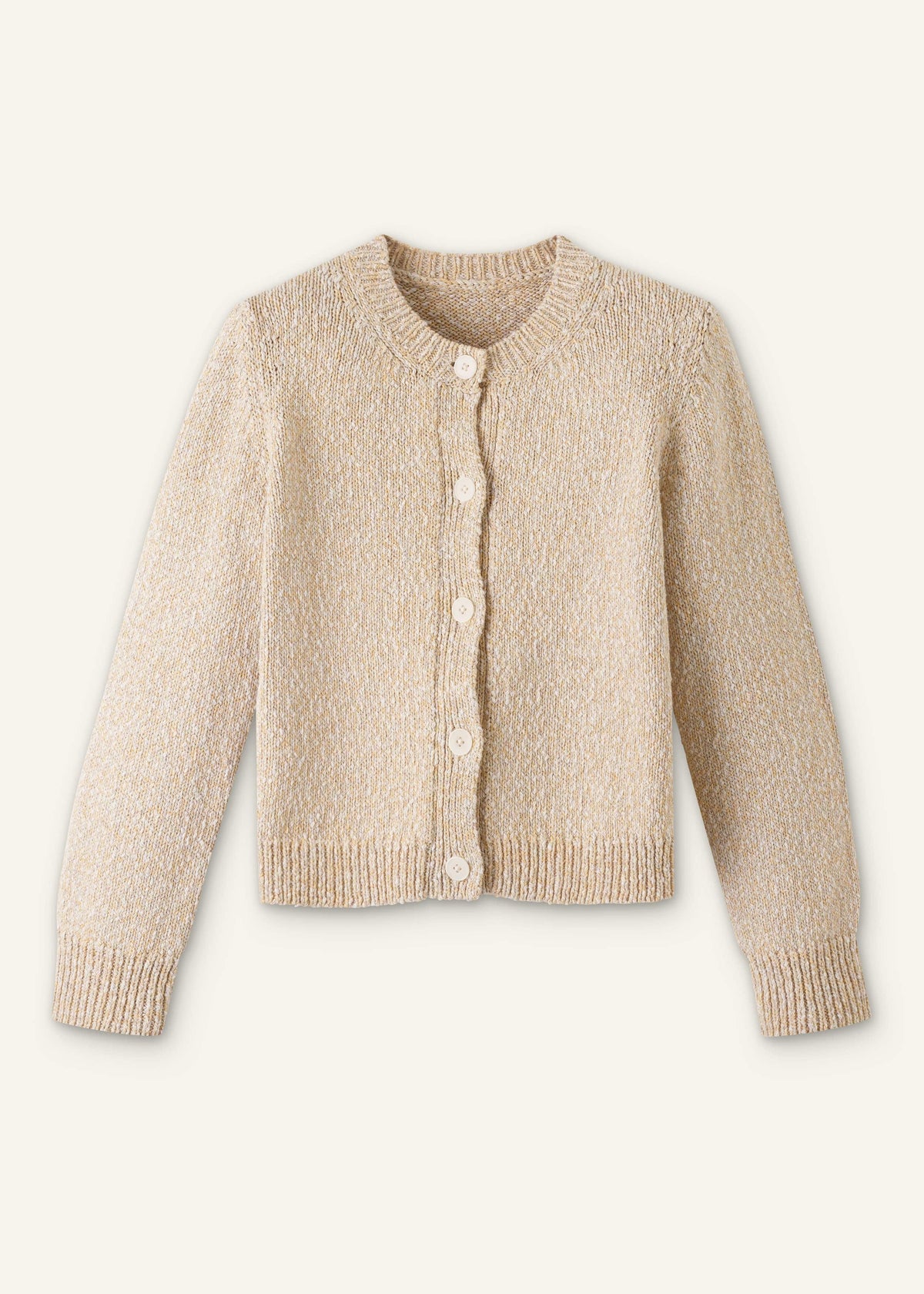 Yellow Relaxed Crew Neckline Cardigan | ME+EM Clothing