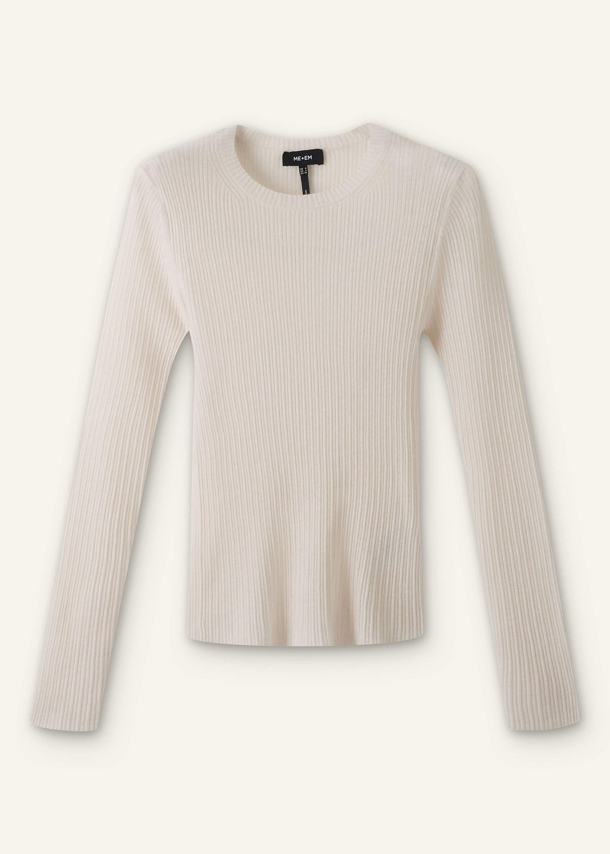 Cream Barely There Slim Rib Layering Sweater | ME+EM Clothing