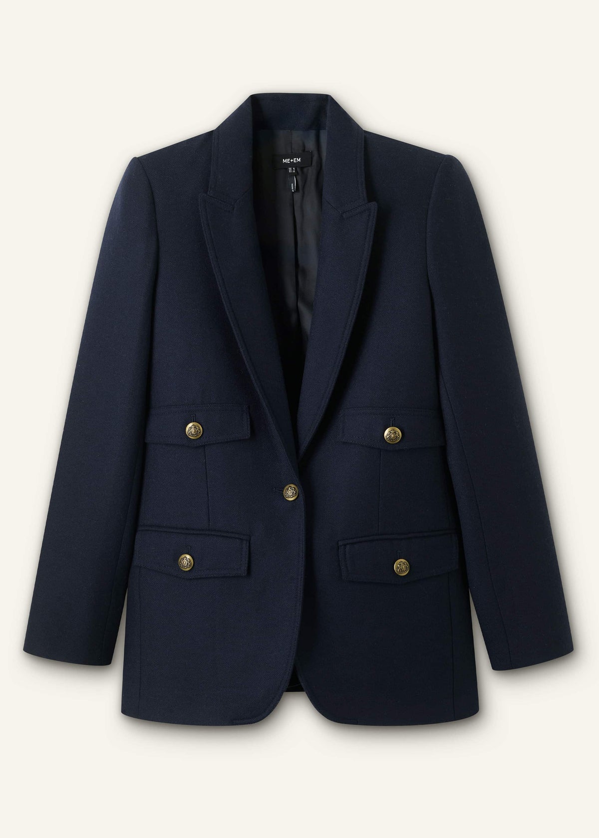Navy Sharp Shoulder Blazer | ME+EM Clothing
