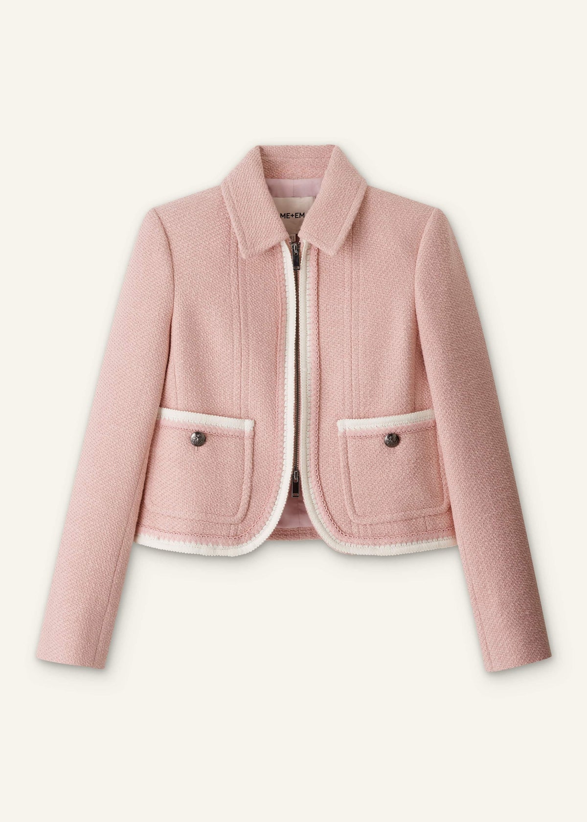 Pink Straight Crop Jacket | ME+EM Clothing