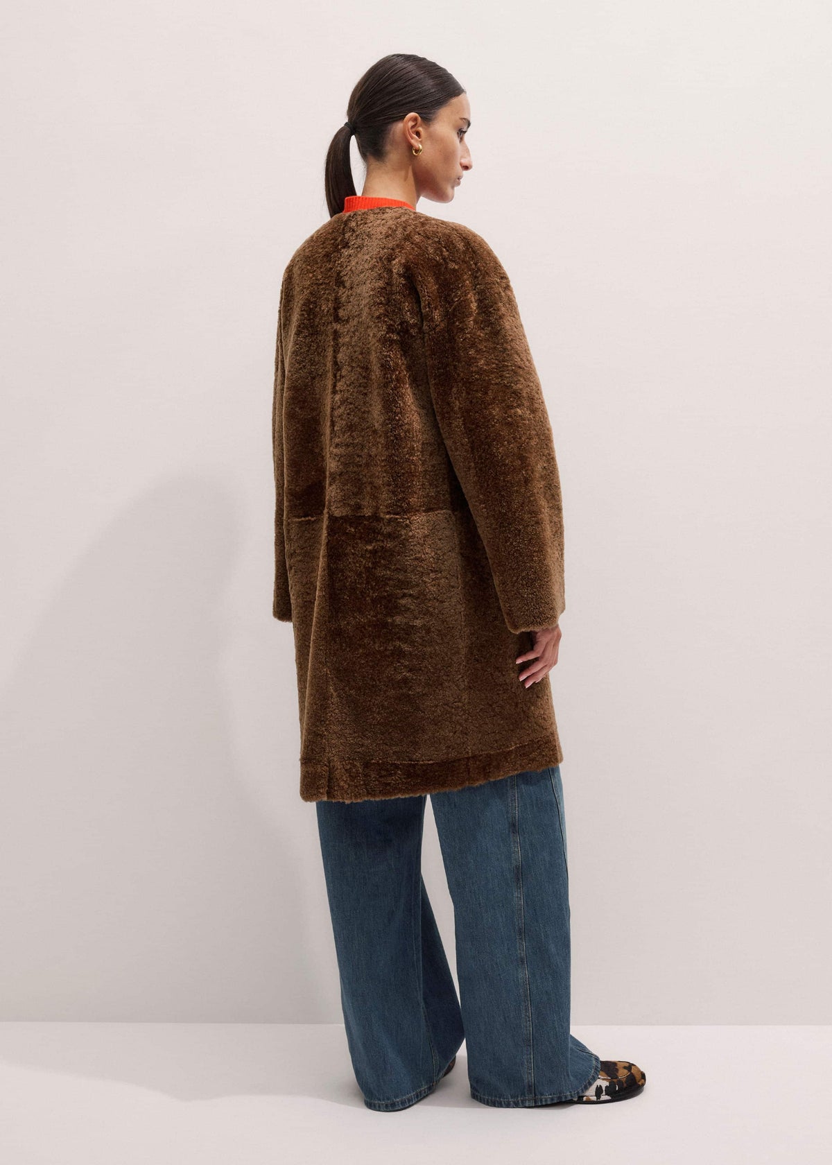 Brown Shearling Coat | ME+EM Clothing