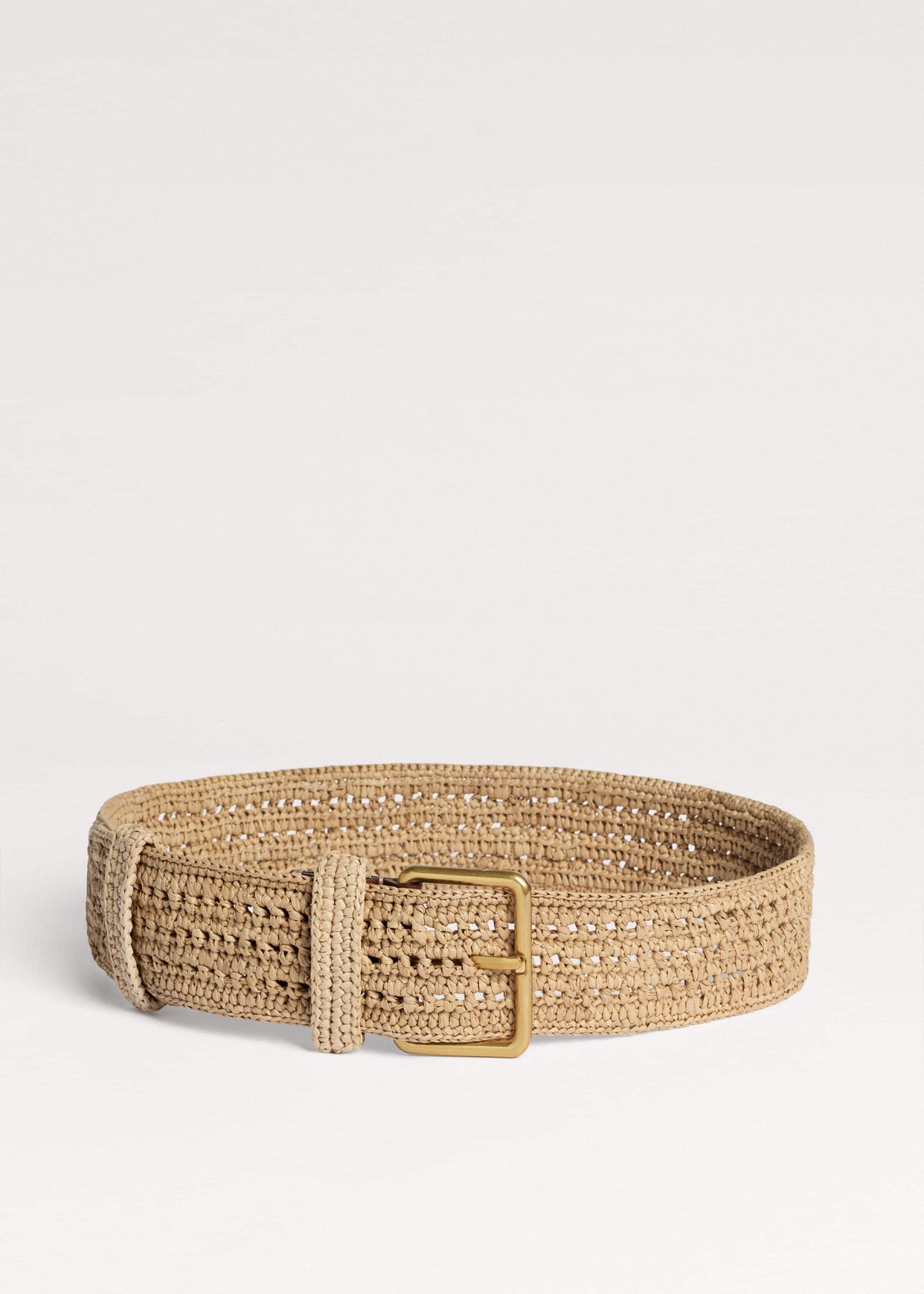 Tan Raffia Wide Summer Belt | ME+EM Clothing|Accessories