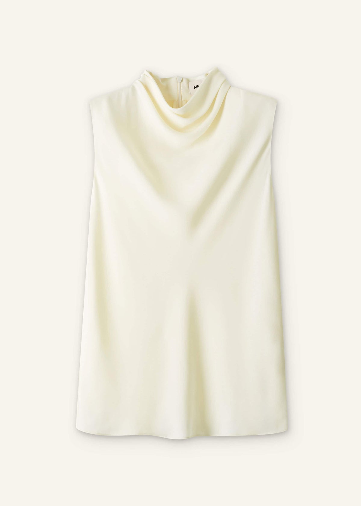 Cream Silk Elevated Cowl Neck Top | ME+EM Clothing
