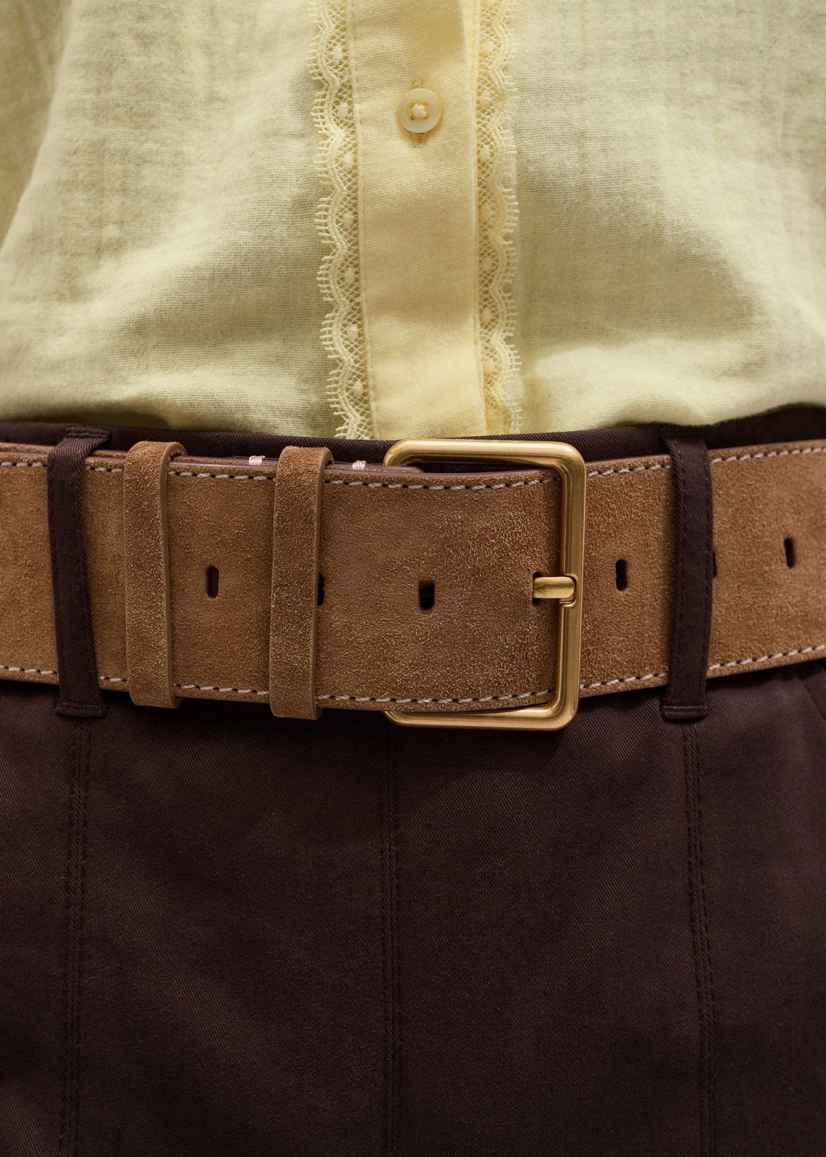Brown Wide Waist Belt | ME+EM Clothing|Accessories