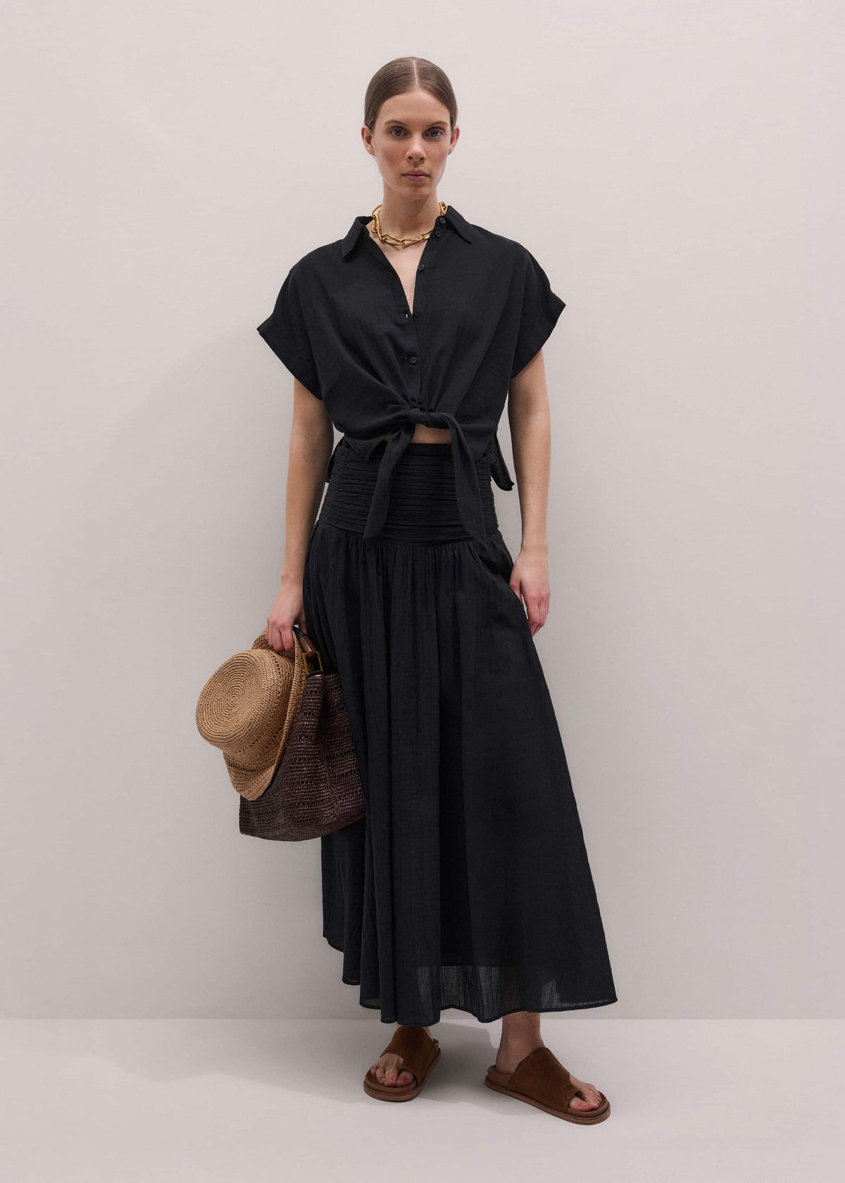Black Beach Shirt Co-ord | ME+EM Clothing