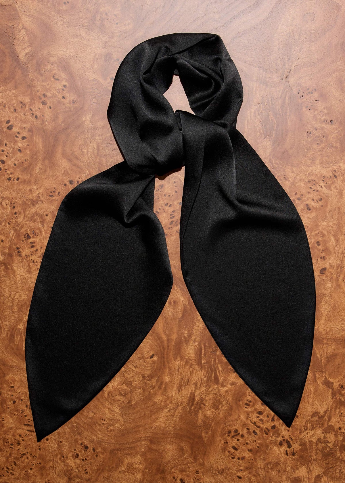 Black Silk Satin Evening Scarf | ME+EM Accessories