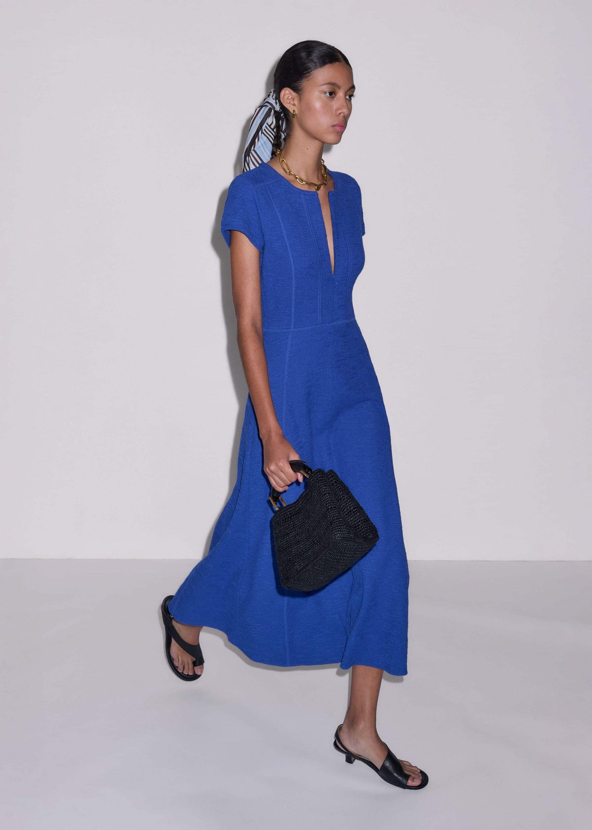 Blue Fit + Flare Maxi Dress | ME+EM Clothing