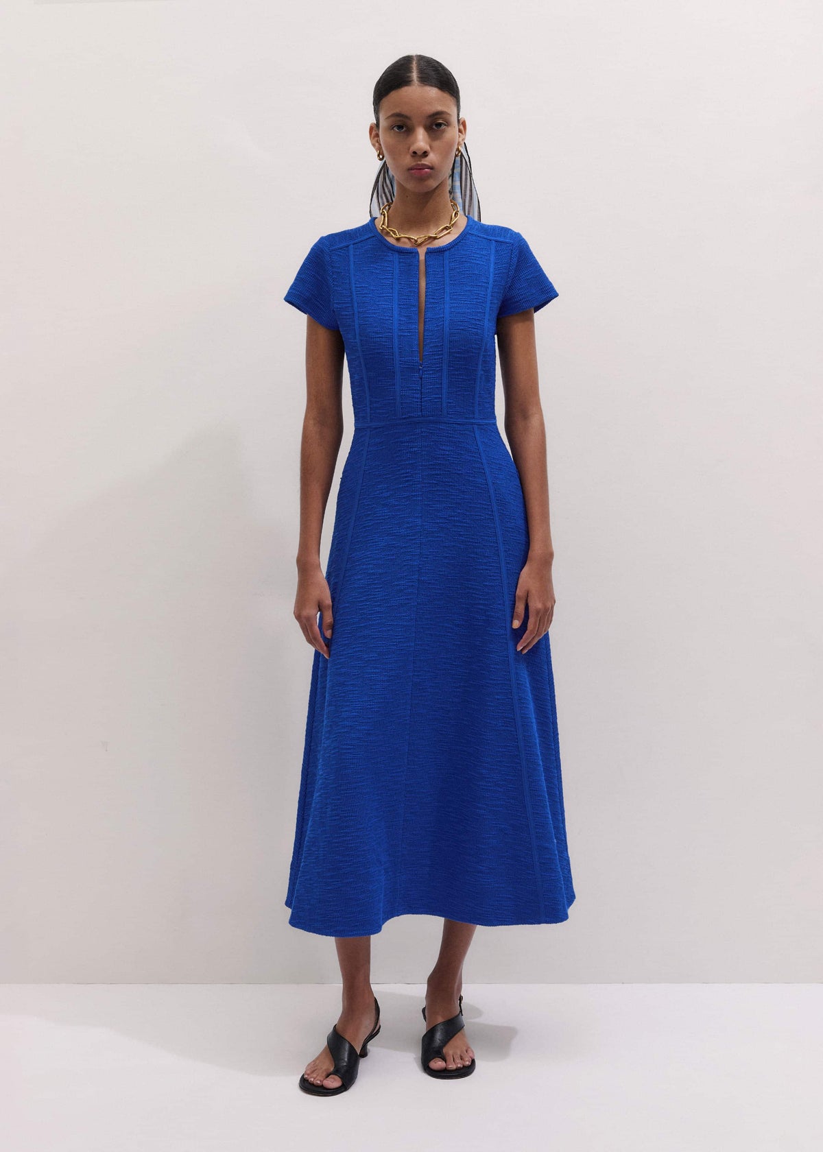 Blue Fit + Flare Maxi Dress | ME+EM Clothing