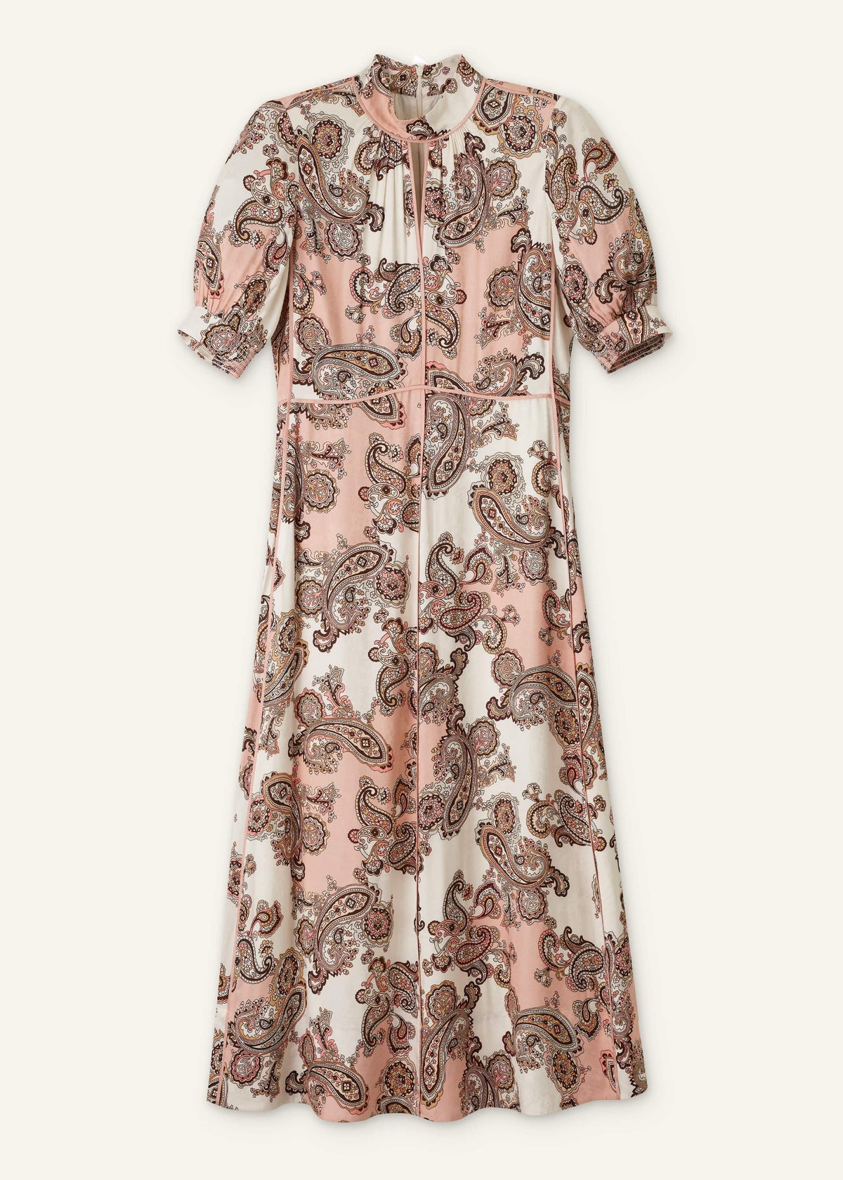 Pink Paisley Print Fit + Flare Maxi Dress | ME+EM Clothing
