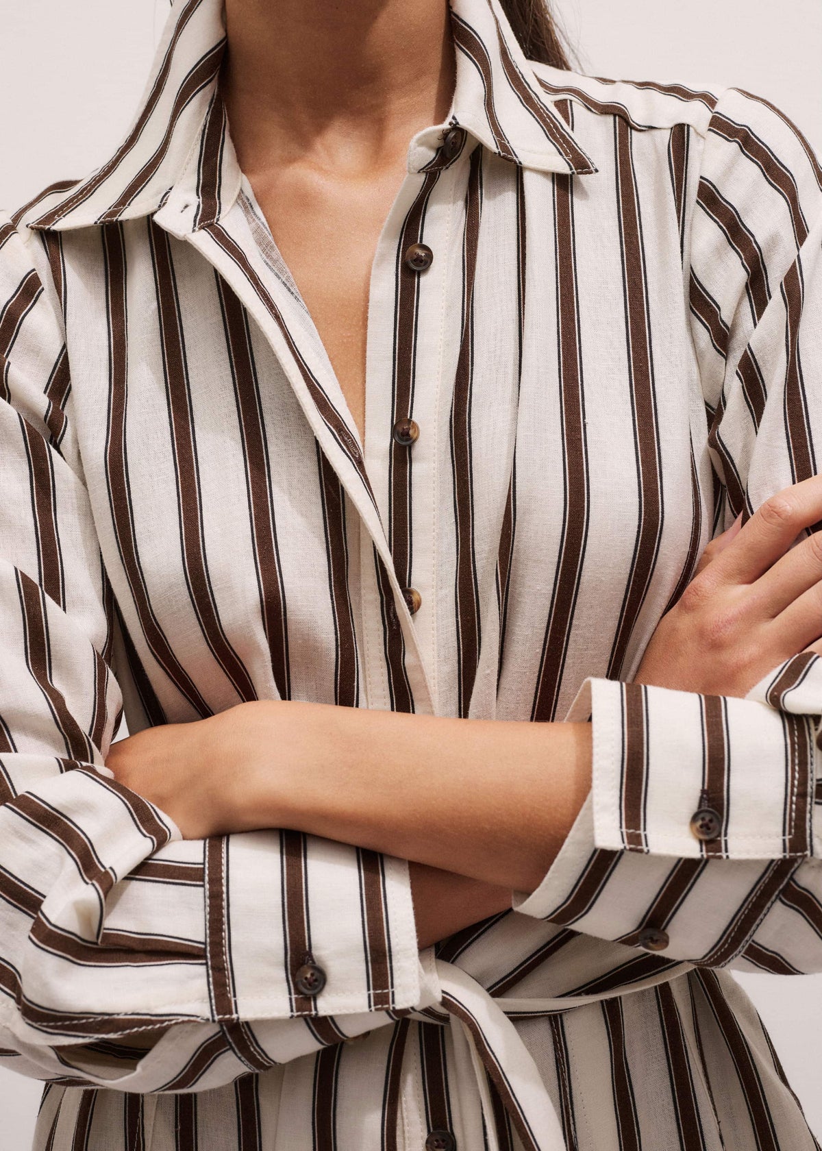 Cream Spring Stripe Maxi Dress + Belt | ME+EM Clothing