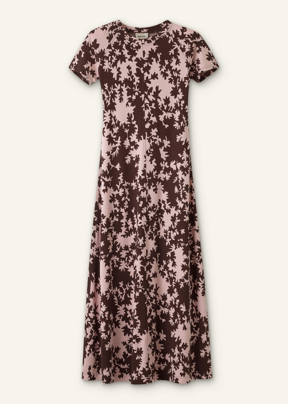 Pink Speckled Bloom Print Contour Maxi Dress | ME+EM Clothing