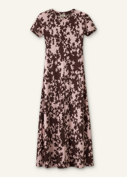 Pink Speckled Bloom Print Contour Maxi Dress | ME+EM Clothing