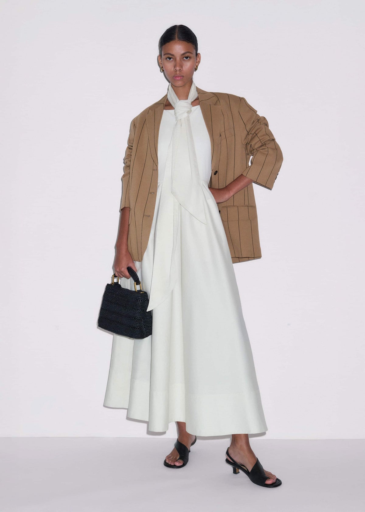 Cream Fit + Flare Maxi Dress | ME+EM Clothing
