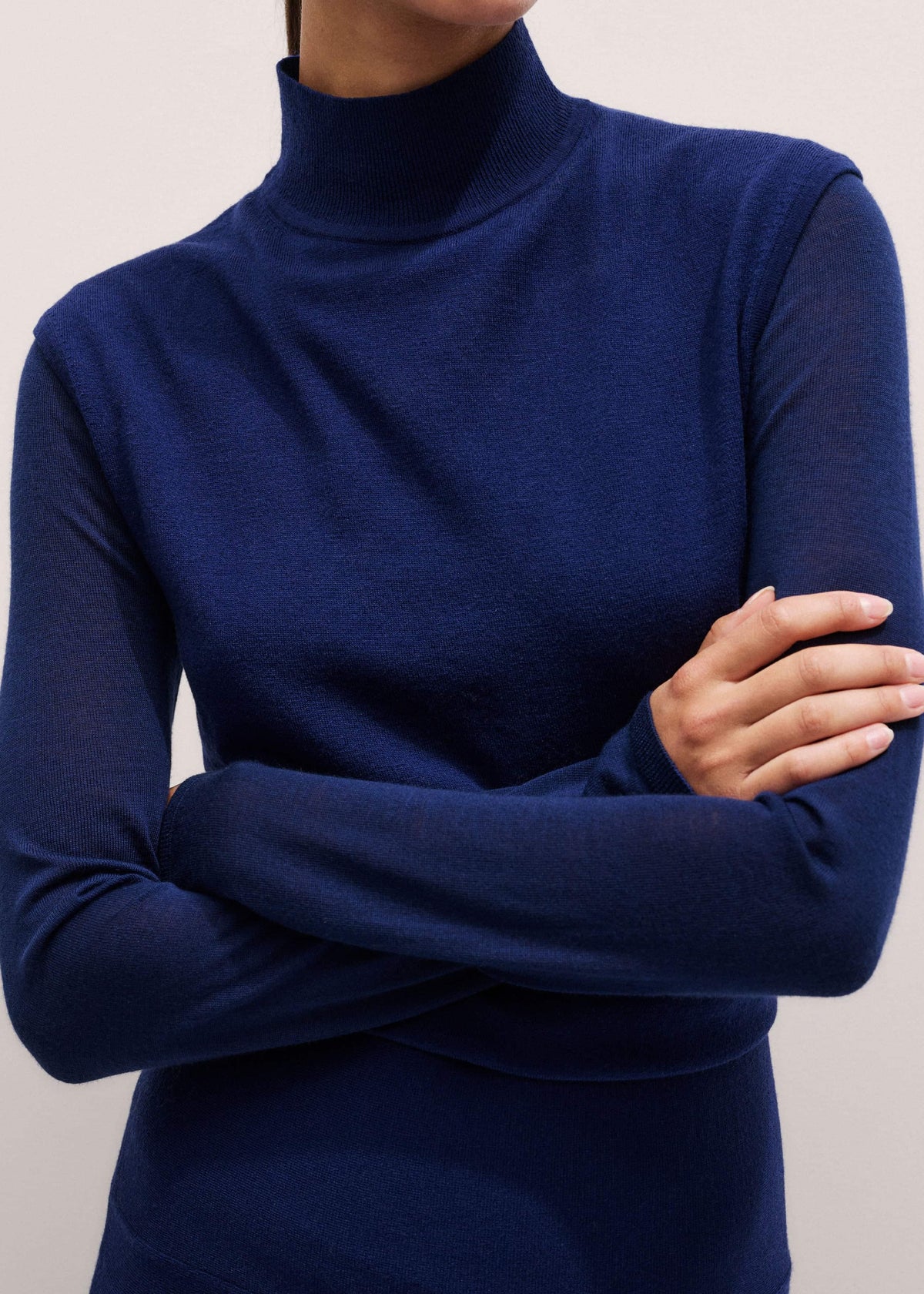 Blue High Neck Knit Maxi Dress + Layering Top | ME+EM Clothing