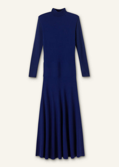 Blue High Neck Knit Maxi Dress + Layering Top | ME+EM Clothing