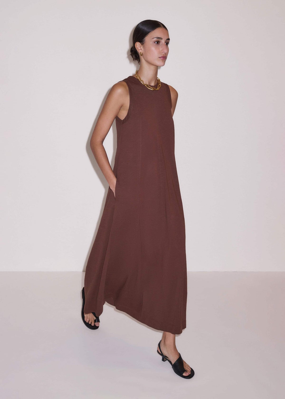 Cinnamon Brown Maxi Swing Dress | ME+EM Clothing