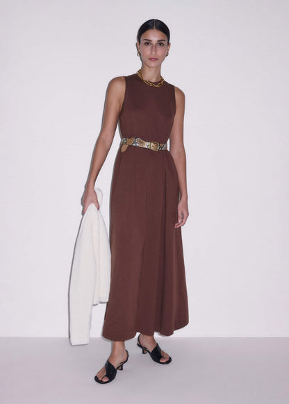 Cinnamon Brown Maxi Swing Dress | ME+EM Clothing