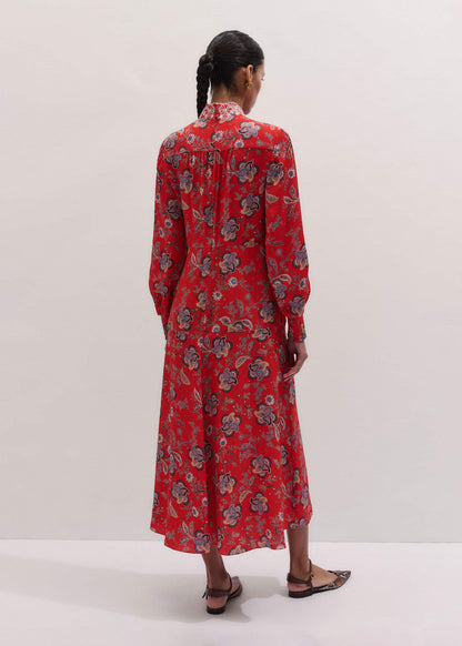 Orange Fit + Flare Ornate Paisley Print Maxi Dress | ME+EM Clothing