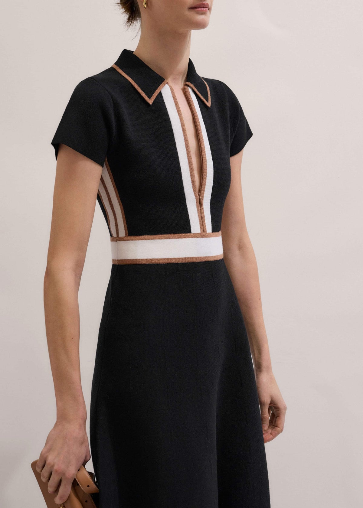 Black Milano Knit Collared Maxi Dress | ME+EM Clothing