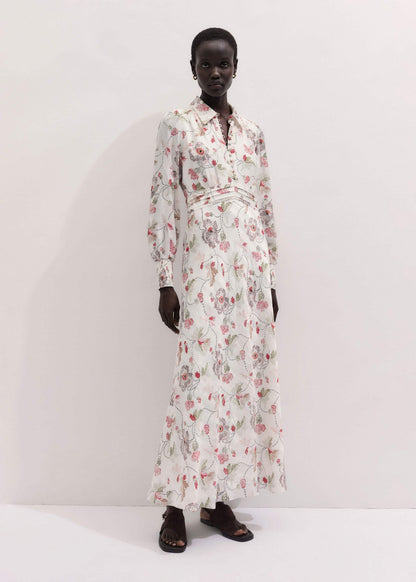 Cream Fit + Flare Maxi Dress | ME+EM Clothing