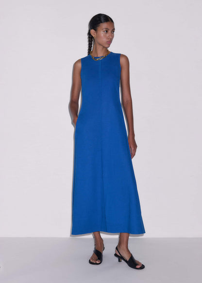 Blue Crease-Less Linen Effortless Maxi Dress | ME+EM Clothing