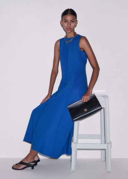 Blue Crease-Less Linen Effortless Maxi Dress | ME+EM Clothing