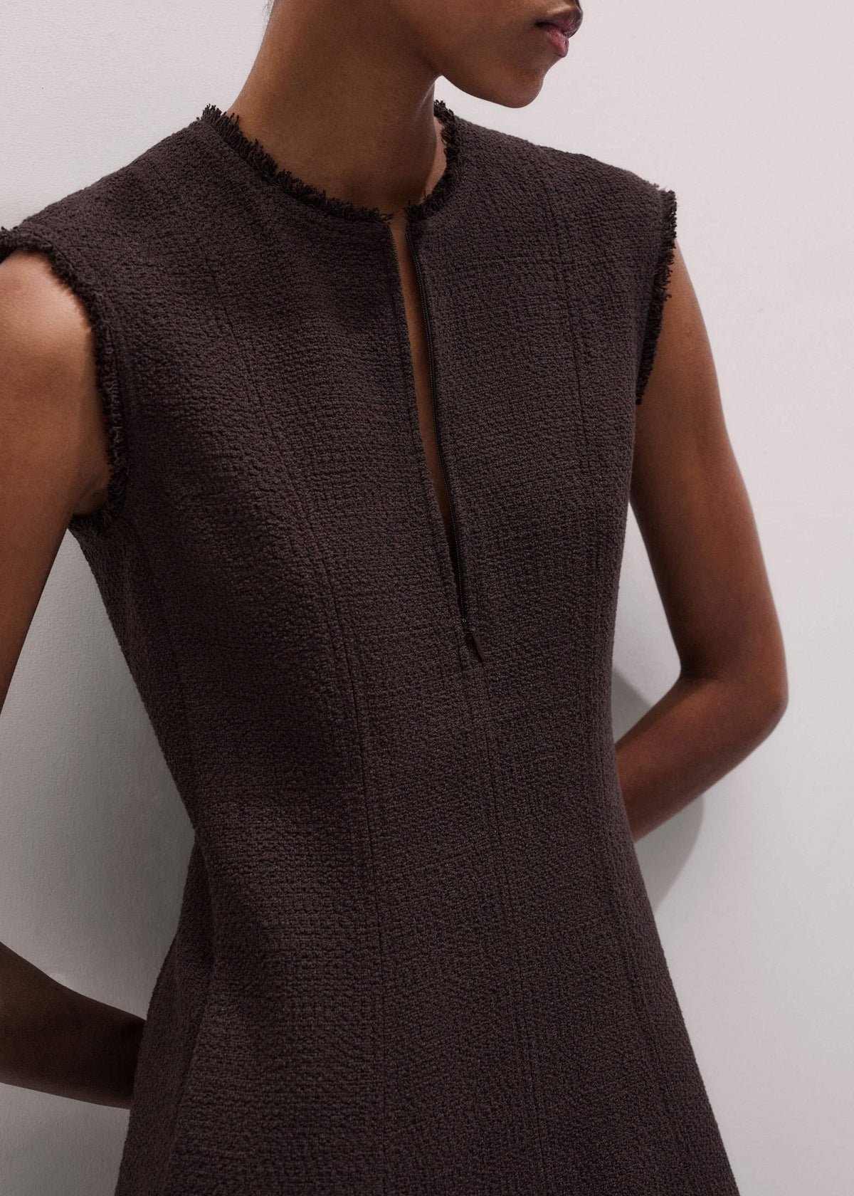 Brown Desk-To-Dinner Fit And Flare Maxi Dress | ME+EM Clothing