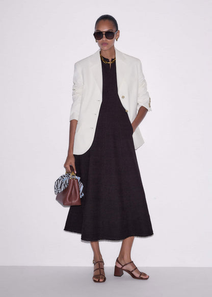 Brown Desk-To-Dinner Fit And Flare Maxi Dress | ME+EM Clothing
